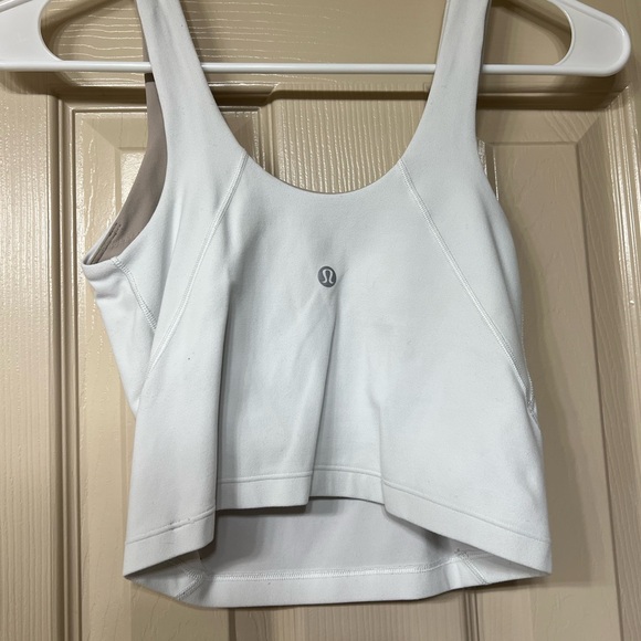 White Lululemon Align Crop Tank Top - Picture 2 of 3